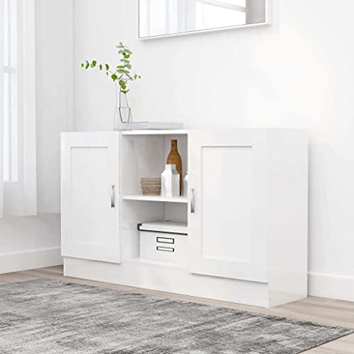 vidaXL Credenza Bianco Lucido 120x30,5x70 cm in Truciolato