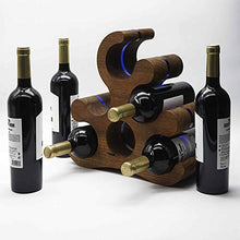 La Galaica | Portabottiglie di design in legno e metacrilato blu | Per 6 bottiglie | 36x13x34 cm.