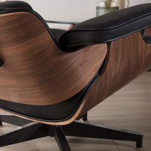 SOHOH Chaise Longue con Ottomana, Chaise Longue Classica Reclinabile Mid Century in Vera Pelle con Base di Supporto Resistente per Soggiorno