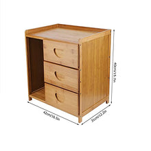 Armadio con 3 cassetti e deposito aftabili, cassettiera di bambù notturno notturno cassettiera cassettiera comodino per la visualizzazione di lampade, avvisi, libri e occhiali ( Color : Natural )