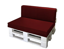 CUSCINO SCHIENALE 39X120X11-19 PER BANCALI PALLET EPAL EUR RIVESTITO IN ECOPELLE SFODERABILE BORDO - ALTA DENSITA'