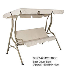 vap26 2 pz/set Patio Swing Canopy Copertura Set, Impermeabile Sunproof Canopy Patio Swing Top Cover+Seat Cover Per 3 Posti Solido