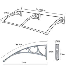 GuoWei Pensilina Tettoia per Porta, Copertura di Protezione Solare Trasparente UV Pioggia Neve, Riparo della Tenda del Portico del Patio del Giardino All'aperto (Color : Chiaro, Size : 80x160cm)
