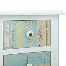 SKM Credenza con 4 Cassetti Bianca 40x30x95 cm in MDF
