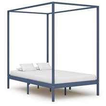Tidyard Struttura Letto Singolo in Legno Massello di Pino con Baldacchino e Doghe 120x200 cm,Telaio Letto Giroletto Singolo a Baldacchino in Legno,Letto Piazza e Mezza,Letto con Rete 120x200 cm