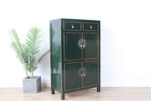 Yajutang - Cassettiera in legno massiccio, colore: Verde abete