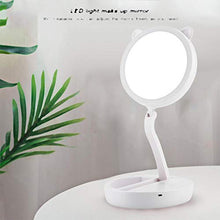 Rosilesi Specchio per Il Trucco - Specchio cosmetico bifacciale Rotondo Illuminato a LED con Illuminazione a LED Pieghevole