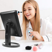 Specchio per Il Trucco con luminosita Regolabile con Touch Screen Con lente d'ingrandimento 10X, 22 LED Rotazione 180° Specchi da Tavolo Specchio con Luce LED Adatto per camera da letto, bagno