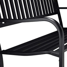 Relaxdays, Nero Panca da Giardino, a 2 Posti, Design Intrecciato, da Terrazzo, per Balcone, HxLxP 82 x 127,5 x 59,5 cm