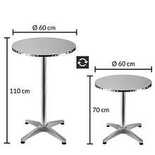 Deuba Tavolo Alto da Bar Alluminio Ø60cm Altezza Regolabile 70cm/115cm Tavolino Bistro Esterno Feste