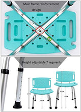 Sgabello da bagno JUNshower sgabelli sedile Bagno Mobility Aid pieghevole Doccia, leggero regolabile in altezza Bagno Bagno Sedile Stool, Fare il bagno Aiuti for Anziani, staccabile Schienale Sedia (C