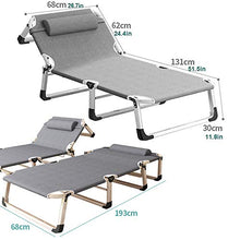 Olz Set da 2 Pezzi Lettino Prendisole Leggero Sedie da Giardino Pieghevoli, Lettino Prendisole reclinabile, Sedia a gravità per Patio Esterno da Giardino Semplice Letto reclinabile a scorta Singola