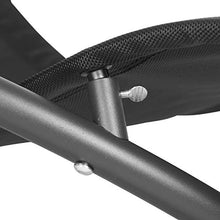 WOLTU LS002sz Sedia Sdraio a Dondolo Relax Poltrona Swing Traspirante da Balcone Campeggio Lettino con Braccioli e Poggiatesta Nero