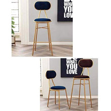 LWW Sgabelli, Ferro battuto nordici il trucco di stile Stool Sgabelli, tessuto caffetteria Possibilità sedia alta Sgabello Tempo libero High Chair Decoration Sgabello,Blu