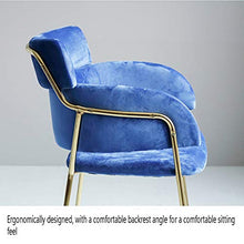 LIYONG Bar Sedia, Struttura del Metallo Comfort Cuscino con Schienale e poggiapiedi seggiolone (Color : Blue)