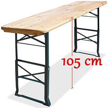 Deuba Tavolo da Birreria Alto da Bar Stile Oktoberfest Pieghevole Legno 170cm Altezza Regolabile con Foro ombrellone