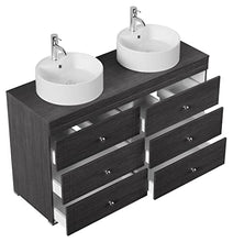 Mobile bagno a terra Memoria Classic antracite venato con lavabi appoggiati
