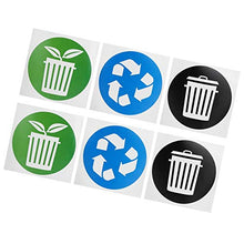 Conkergo 60PCS / Set Collezione Circolare Garbage Identificazione Ricicli Decalcomania Dollbin Sticker