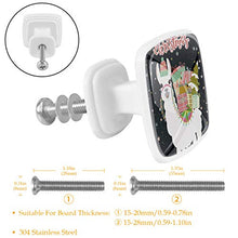 Set di 4 maniglie rotonde per armadio da cucina, credenza, cassettiera, cassettiera, con viti, per cucina, comò, armadietto, bagno, armadio, carino, alpaca per trasportare regali di Natale