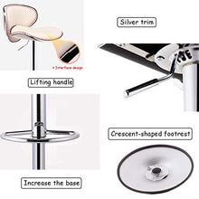 IG Sgabelli da Bar Cucina da Cucina in Ecopelle Girevole Girevole Sgabello da Bar a Barretta con Schienale ad Altezza Regolabile Forte Piastra Cromata Base per Contatore,Nero,Altezza (57-77 Cm)