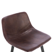 WOLTU Sgabelli da Bar Sgabello Vintage Industriale Sedia Cucina Alta con Schienale Ecopelle Metallo Marrone 4 Pezzi