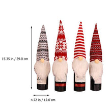 Amosfun 4 Pezzi Copri Bottiglia di Vino di Natale Gnomi Decorazioni per Bottiglie di Vino Forniture per Feste di Natale Gnomi Ripieni Bambole di Santa Elfo