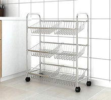 &ripiano di stoccaggio Carrello di stoccaggio multi-strato Scaffale di stoccaggio mobile della frutta della verdura dello scaffale della cucina dello scaffale di stoccaggio della famiglia Scaffale di