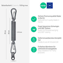 everlar® Sospensione a Molla per Sedia a Dondolo I EU Made I Girevole + Fune di sicura + 2 moschettoni I Sicura Oscillazione e Giro della Sedia a Dondolo, Sacco da punzonatura, Altalena Amore I 100kg