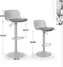 YOUNIKE - Sgabelli da Bar con Altezza Regolabile e Rotazione a 360°, Design Moderno ergonomico e aerodinamico per bancone Bar, Cucina e casa, Set da 2, Grigio Scuro