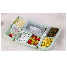 Artibetter 2 Pz 7 Giorni Settimanale Portapillole Portatile Pillola Organizzatore Pillola da Viaggio Astuccio per Medicina per Uso Domestico da Viaggio (Verde + Blu)