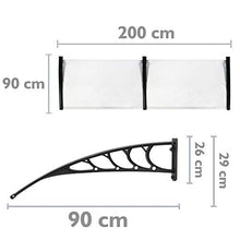PrimeMatik - Pensilina 200x90cm in policarbonato per Porta o Finestra per Esterno Nero