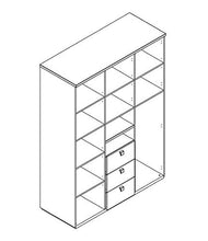 Meubletmoi - Armadio a 3 ante, 3 cassetti e 2 nicchie, in legno chiaro e bianco, design moderno, collezione Gabriel