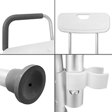 LZQ, sgabello da doccia regolabile in altezza a 5 livelli, 37,5 - 50,5 cm, con braccioli e schienale antiscivolo, seduta in alluminio e plastica HDPE