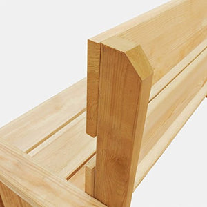 SHENGFENG Panca da giardino, in legno di pino, panca per sedersi, panca esterna, 160 x 55 x 89 cm