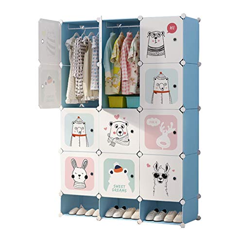 Locker 8-Gitter Armadio Armadio Shoes-Bit 2-Hanging Archivi Rimovibili di Plastica 12 Porte Scaffali Abbigliamento Home Camera Blu 111X47X165CM MUMUJIN