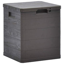 BIGTO - Scatola portaoggetti da giardino in plastica (con struttura in legno), 42,5 x 44 x 50 cm (L x P x A), marrone