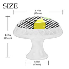 4 maniglie per armadietti, credenze, cassetti, mobili da cucina o camera dei bambini, motivo a linee nere limone.
