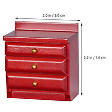 EXCEART 1: 12 Dollhouse Miniature Da Comodino Da Tavolo Mini Comodino Mobili Camera Da Letto In Legno Comodino Armadio Accessori Casa Delle Bambole Rosso