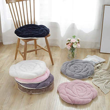VOSAREA Peluche Cuscino per Sedia a Forma di Rosa Cuscino per Sedile Cuscino Poltrona Supporto Tappeto Invernale Caldo per Ufficio casa Seduta in Auto (Bianco)