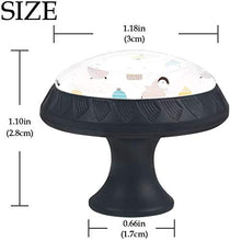 Pinguino freddo con cappelli Neve invernale Pomelli per Porta Set di 4 Pomelli per Mobili Manopole per Cassetti Cucina Armadio Vetro