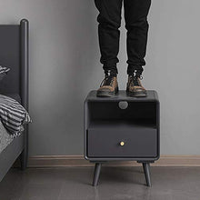 Diaod Comodino Tutto in Legno massello Camera da Letto Nordic casa in Legno Semplice e Moderno Comodino Armadio Grigio