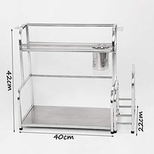 LYM &ripiano di stoccaggio Scaffale da Cucina, Scaffale di stoccaggio for Cucina a Doppio Strato con Tagliere Scaffalatura in Acciaio Inossidabile Scaffale di Finitura