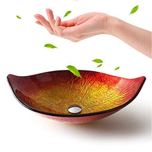 ZXZV Lavabo in Vetro Lavabo Bagno Personalizzato Arte sopra Il lavabo Lavabo da appoggio Lavabo con Drago d'Acqua e Accessori (Color : Red1, Size : 58.5X37.5CM)