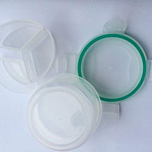 Weiy - Scatola porta pillole portatile, rotonda, trasparente, 3 griglia, multifunzione, con piccoli ornamenti