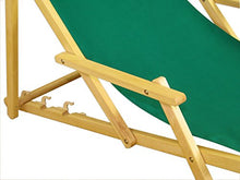 Sedia a Sdraio Verde con braccioli, Parasole Pieghevole e tavolino in Faggio 10-304NST