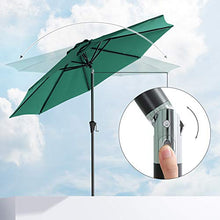 SONGMICS Ombrellone da Giardino Ø 2,7 m, Parasole Ottangolare, Protezione UPF50+, Meccanismo di Inclinazione e Manovella, Giardino Balcone Cortile Piscina, Base Non Inclusa, Verde Scuro GPU027C01
