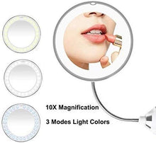 Specchio Specchi per Il Trucco vanità con luci, Illuminato a LED 3 modalità 10x ingrandimento 360 ° Girevole