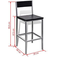 Tidyard Tavolo Bar con Sgabelli, Tavoli Bar, Set Tavolo da Bar in Acciaio Stile Industriale, Tavolo da Bar Rettangolare Alto, 89x45x100 cm