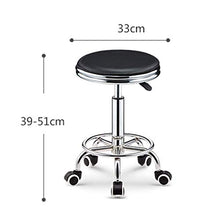 Sgabello Sgabello da bar con ruote, isola dell'isola della cucina Alta Sgabello ad altezza regolabile Sedia girevole Home Office PU Sedia da bar rotonda in pelle PU (Colore: D, Dimensione: 33 * 39-51