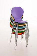 CLP Set 4 Sedie Impilabili Diego in Legno Robusto I Sedia Attesa Telaio in Metallo I Sedia Ergonomica Conferenza Design, Colore:Rosso